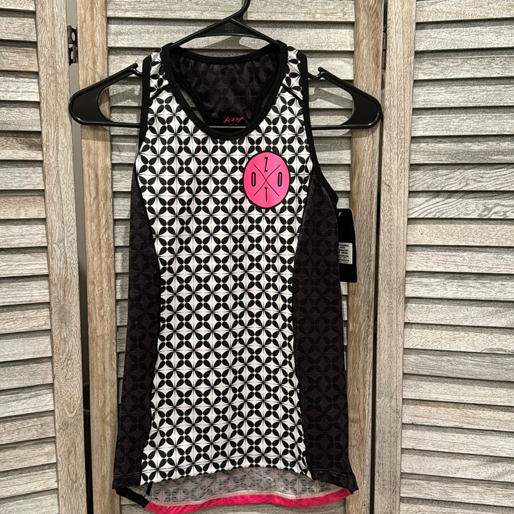 Zoot Black and White Geometric Tank Top